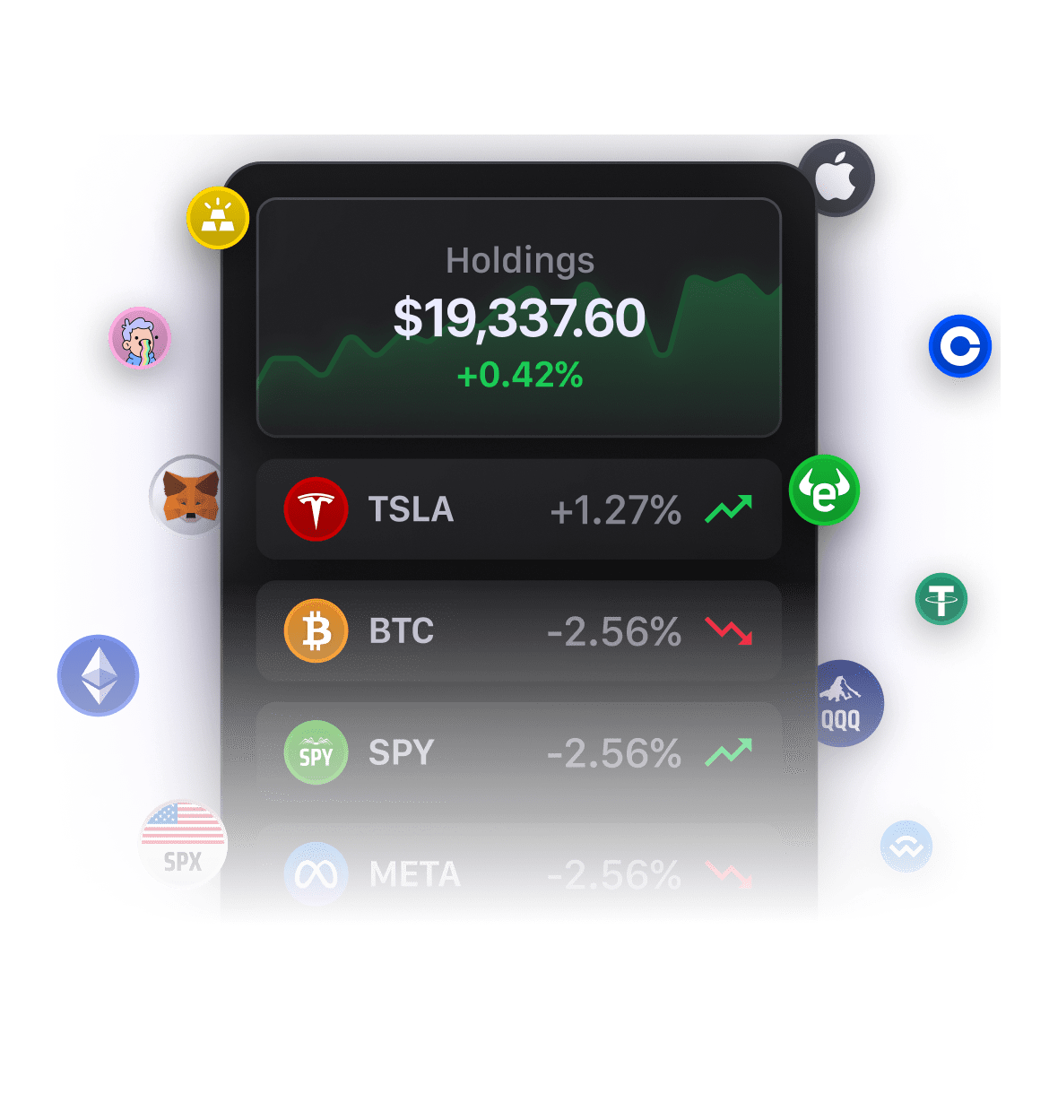 Crypto XRP Investment app with assets you can track.